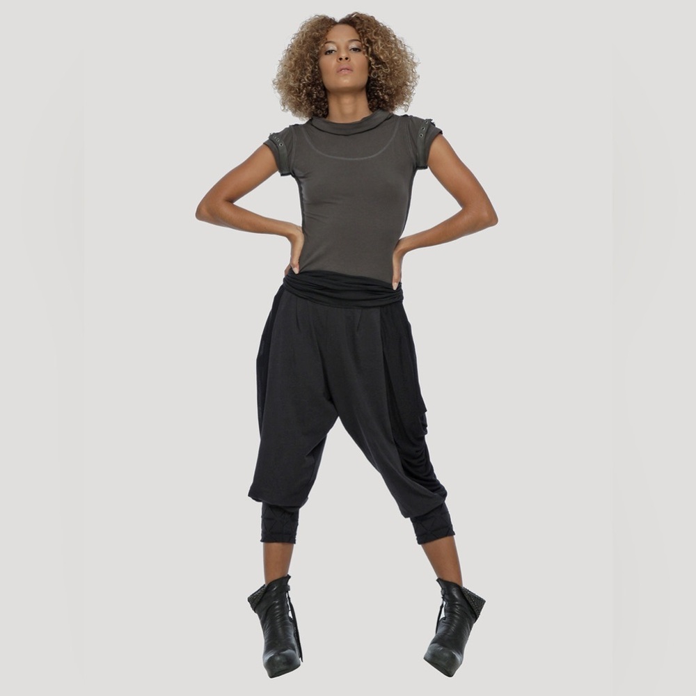 Psylo Kimo Black Harem Pants Drop Crotch Lounge Size M/L
